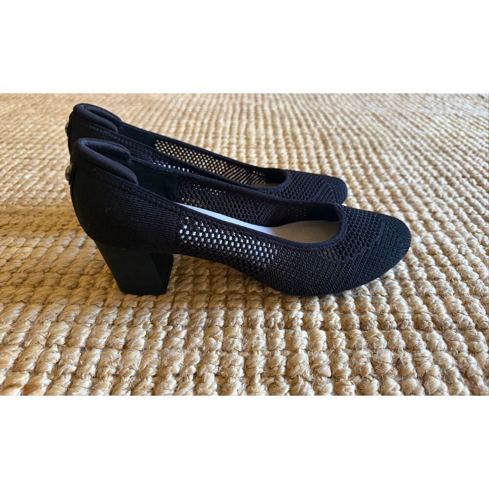 Anne Klein AK Sport  Knit Heels Women Size 8.5 /X Block Heel Slip On